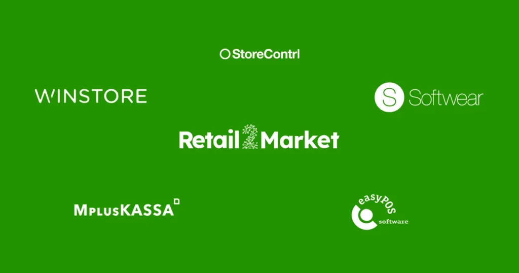 Logos 5 beste kassasystemen in combinatie met Retail2Market, Winstore, StoreContrl, Softwear, MplusKASSA, easyPOS
